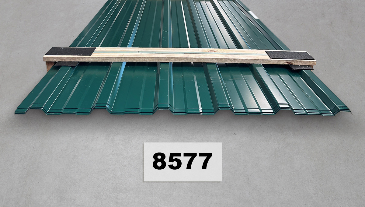 Dachplatten, Wellblech, Metall, Grün, Palette