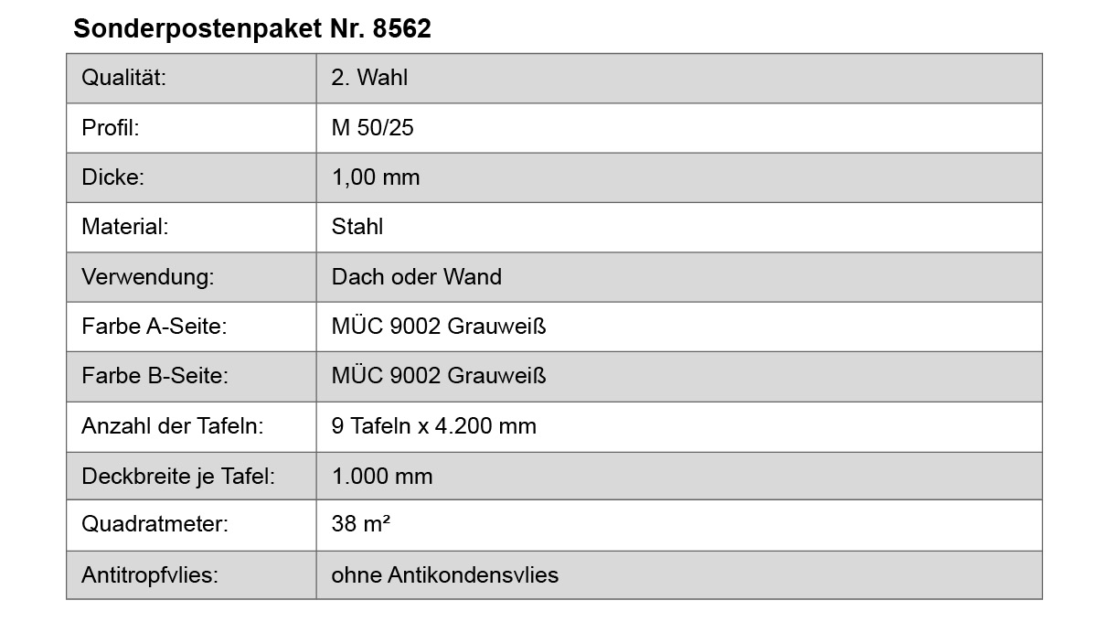 Stahl, Dachschindel, Wandmontage, Grauweiß, Querschnitt 1,0 mm