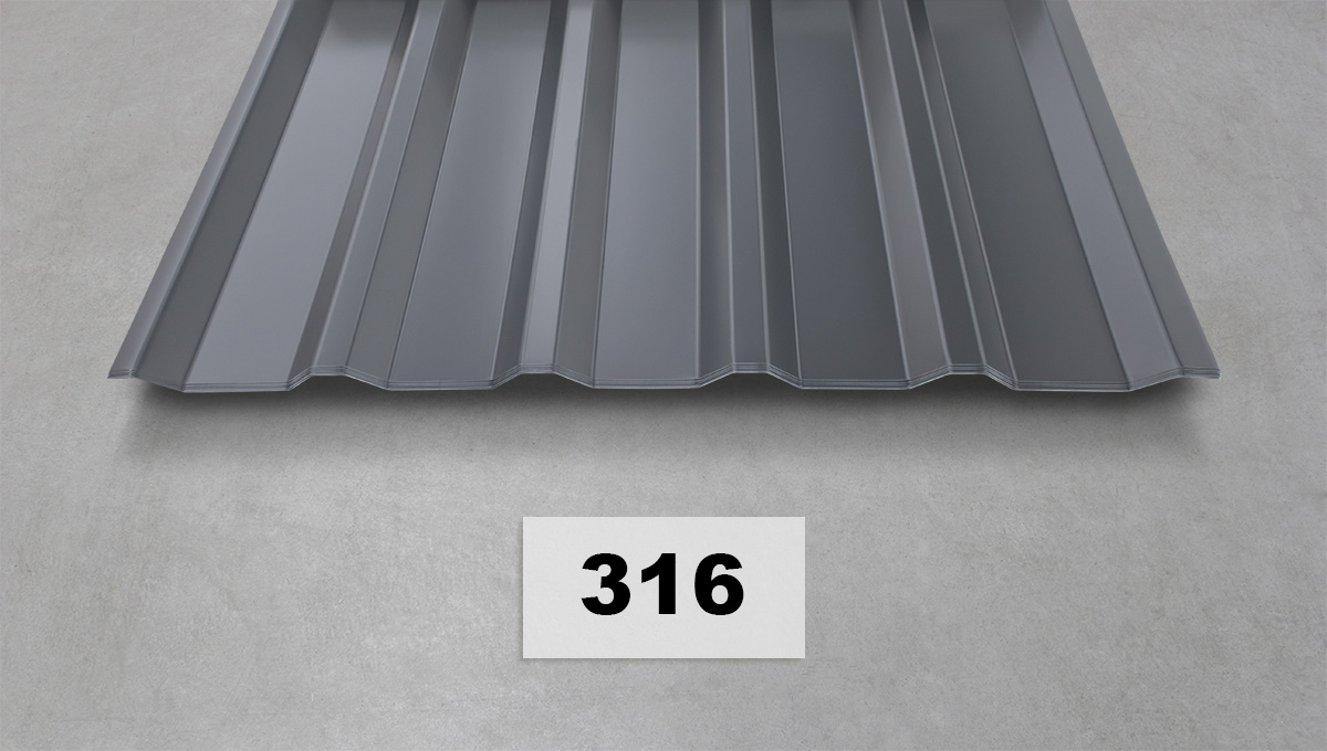 Metallblech, Dachblech, Stahlblechplatte, 316er Stahl, Rippendes Muster