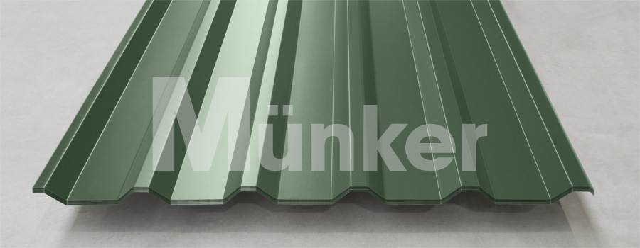 Ansicht einer Blechplatte in der Farbe RAL 6005 Moosgrün