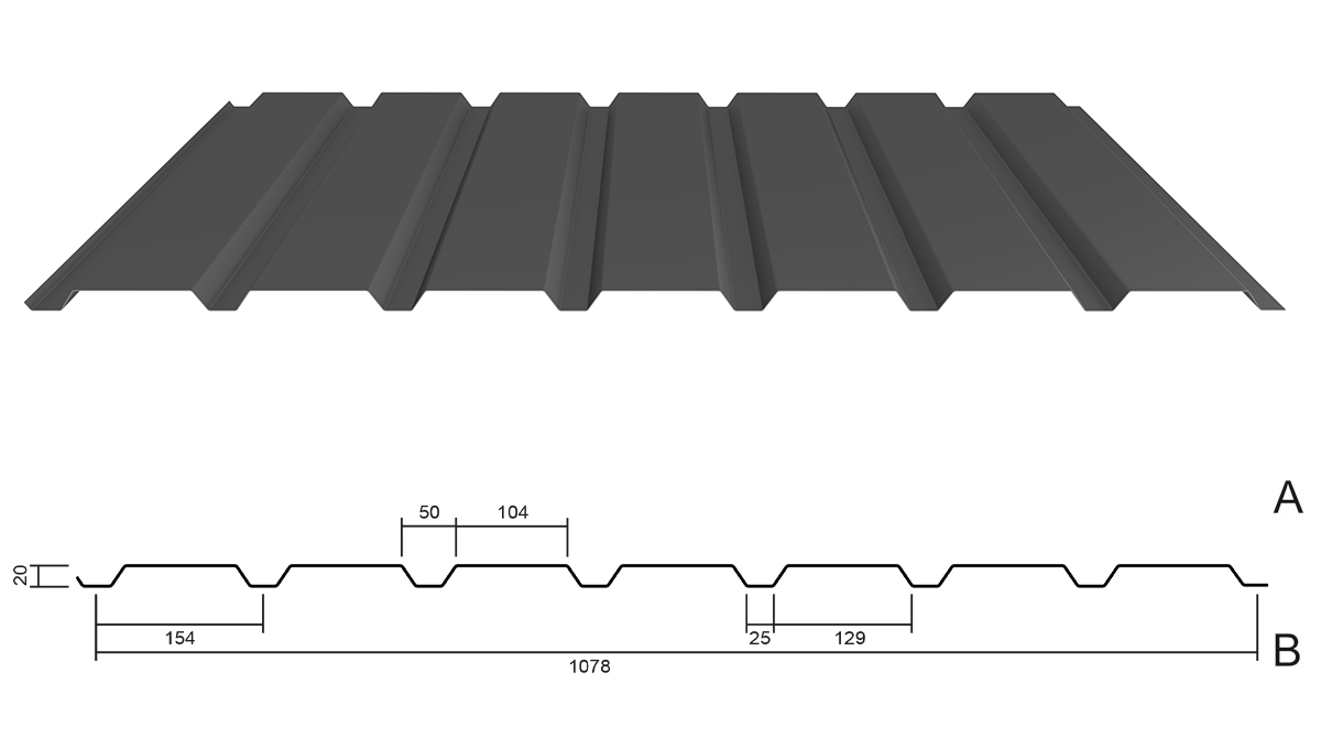 M 20/154 Fassadenprofil 25 µm
