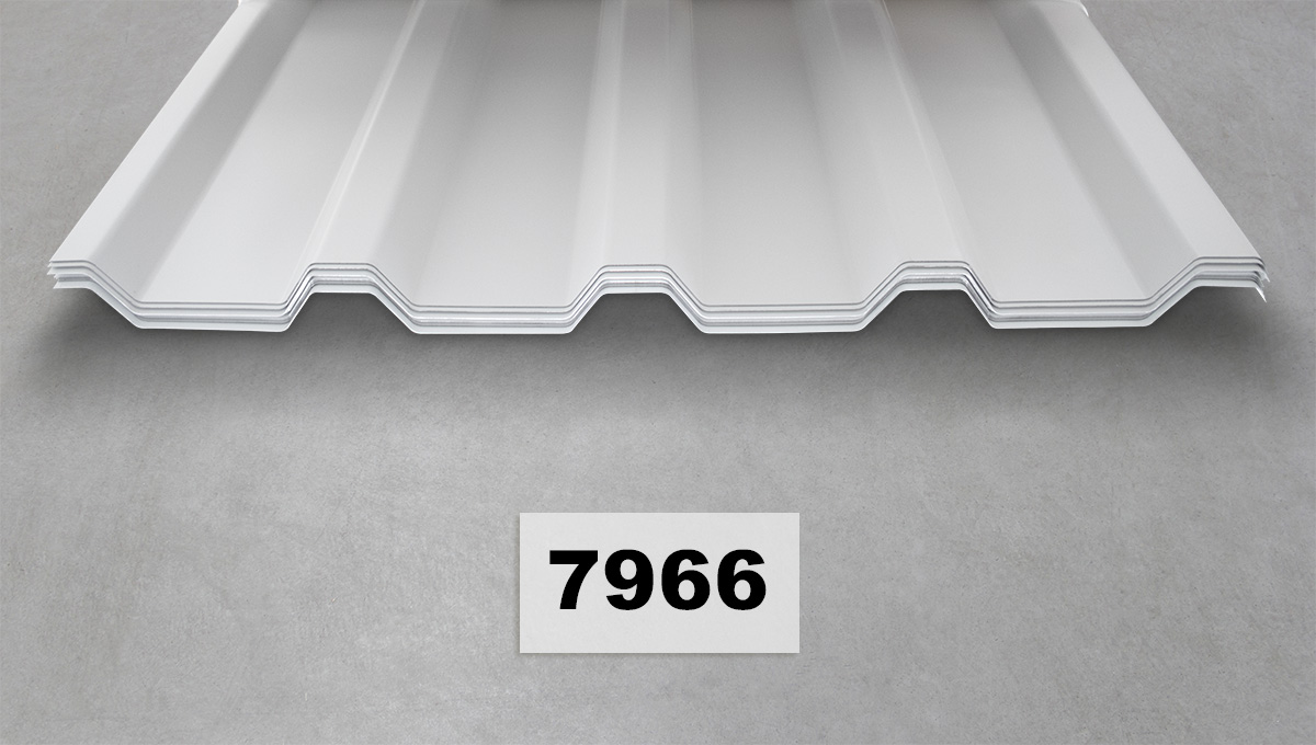 Dachblech, Metalldachplatte, Hohlprofilblech, Weiß, Wellenprofil