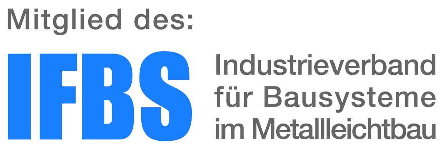 Das Bild zeigt, dass wir Mitglied beim IFBS sind (Internationnaler Verband für Metallleichtbau"