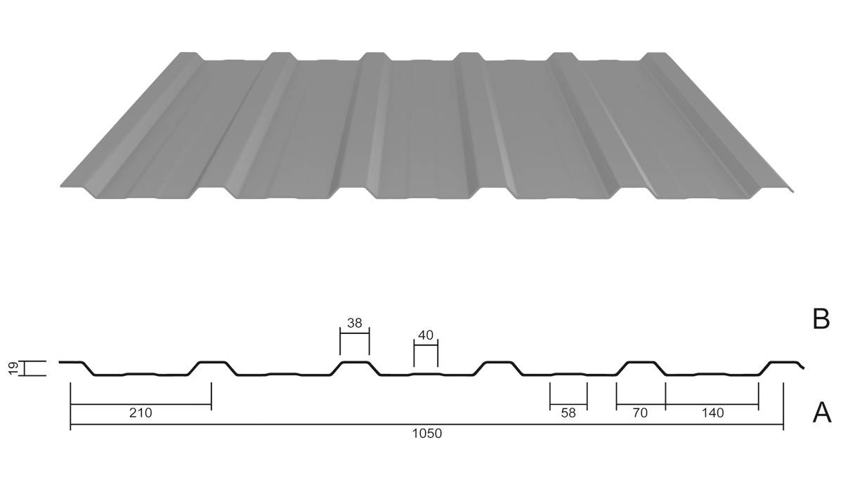 Trapezblech tragschale